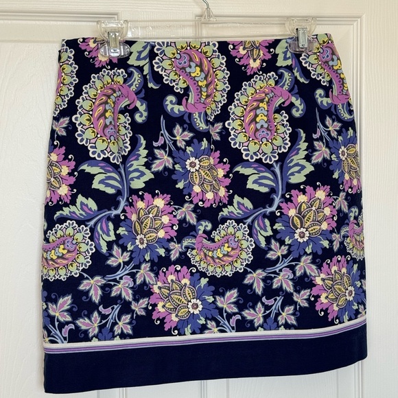 Talbots Paisley Canvas Skirt - Picture 2 of 4